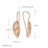 Glossy 585 Rose Drop Earrings European Piercing Jewelry