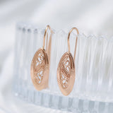Glossy 585 Rose Drop Earrings European Piercing Jewelry