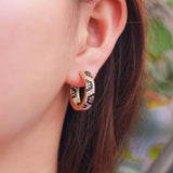 Sparkling CZ Leopard Hoop Earrings Gift CX834