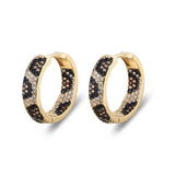 Sparkling CZ Leopard Hoop Earrings Gift CX834
