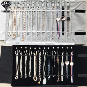Velvet Chain Jewelry Storage Roll Bag Necklace Organizer Pouch Portable