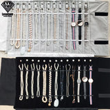 Velvet Chain Jewelry Storage Roll Bag Necklace Organizer Pouch Portable