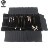 Velvet Chain Jewelry Storage Roll Bag Necklace Organizer Pouch Portable