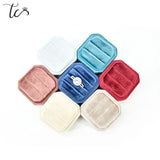 Velvet Jewelry Earring Ring Display Case Couple Rings Box