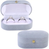 Velvet Couple Ring Box Double Ring Earrings Holder Display