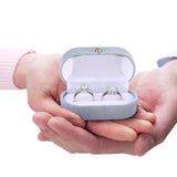 Velvet Couple Ring Box Double Ring Earrings Holder Display