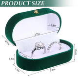Velvet Couple Ring Box Double Ring Earrings Holder Display
