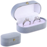 Velvet Couple Ring Box Double Ring Earrings Holder Display