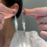 S925 Silver Bone Tassel Earrings Party Fine Jewelry Gift