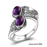 Vintage Amethyst Ring 925 Silver Wedding Party Jewelry