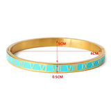 Vintage Roman Letter Bangles Steel Jewelry