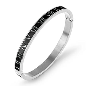 Vintage Roman Letter Bangles Steel Jewelry