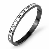 Vintage Roman Letter Bangles Steel Jewelry