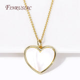 Vintage Sweet Love Pendant Necklace 18K Plated Geometric Pearl Heart Charms