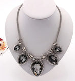 Vintage Crystal Choker Necklace Chunky Statement Maxi Necklaces