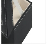 Watch Box 3 Grids Slots PVC Leather Case Jewelry Storage