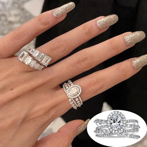 Water Drop CZ Zirconia Adjustable Open Rings for Women