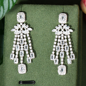 Water Drop CZ Dangle Earrings for Women Wedding Dubai E-50