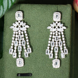 Water Drop CZ Dangle Earrings for Women Wedding Dubai E-50