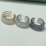 Water Drop CZ Engagement Wedding Ring Punk Bridal Stackable Top Finger J1923