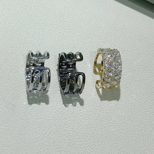Water Drop CZ Engagement Wedding Ring Punk Bridal Stackable Top Finger J1923