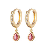 Water Drop Zircon Hoop Earrings for Women Wedding Jewelry