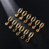 Water Drop Zircon Hoop Earrings for Women Wedding Jewelry
