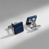 Wooden Square Cufflinks Tie Clip Set