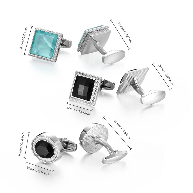 Vintage Square Cufflinks For Mens Cuffs Round Wedding