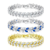 Eye Shape Zirconia Wedding Bangle Bracelet KBH196