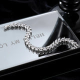 Eye Shape Zirconia Wedding Bangle Bracelet KBH196