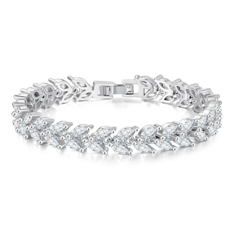 Eye Shape Zirconia Wedding Bangle Bracelet KBH196