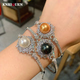 High Carbon Diamond Pearl Bracelet for Women - Fine Jewelry