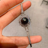 High Carbon Diamond Pearl Bracelet for Women - Fine Jewelry