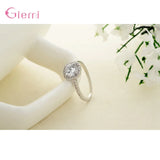 925 Silver CZ Bridal Jewelry Set Pendant Necklace Earrings