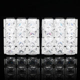 Wedding Cufflinks Men's Women's Rhinestone Cuff Links