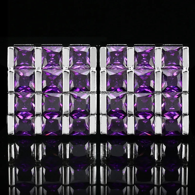 Wedding Cufflinks Men's Women's Rhinestone Cuff Links