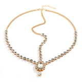 Crystal Bridal Head Chain Tiara for Women Rhinestone Forehead Hair Jewelry