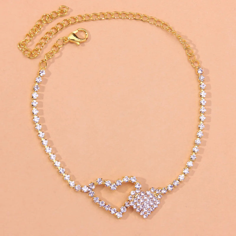 Heart Charm Anklets for Women Foot Jewelry Accessories