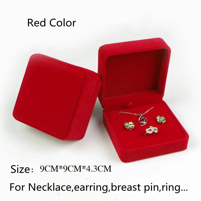 Red Velvet Wedding Ring Box Jewelry Holder