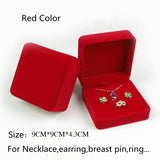 Red Velvet Wedding Ring Box Jewelry Holder