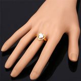 Heart CZ Wedding Ring Crystal Jewelry R1155