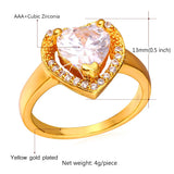 Heart CZ Wedding Ring Crystal Jewelry R1155