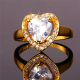 Heart CZ Wedding Ring Crystal Jewelry R1155