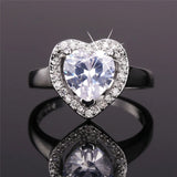 Heart CZ Wedding Ring Crystal Jewelry R1155