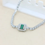 Bridal Tennis Bracelet Iced Out Zircon Plated Hand Chain Jewelry