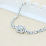 Bridal Tennis Bracelet Iced Out Zircon Plated Hand Chain Jewelry