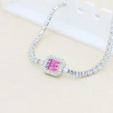 Bridal Tennis Bracelet Iced Out Zircon Plated Hand Chain Jewelry