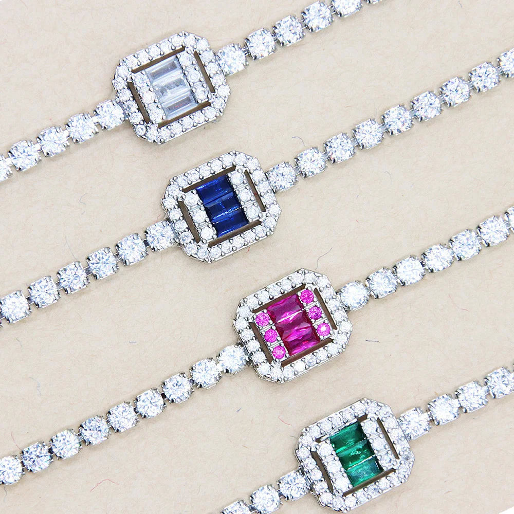 Colorful Zircon Tennis Bracelet for Women