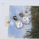 14-15mm Keshi Pearl Earrings Freshwater Pearl Plated